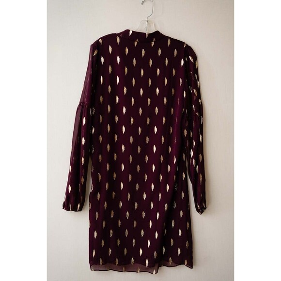 Lilly Pulitzer Shea Silk Dress Cabernet Berry Metallic Diamond Clip 10 cocktail - Picture 3 of 6